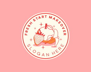 Retro Banana Strawberry Orange logo design