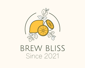 Natural Lemon Pulp Drink logo design