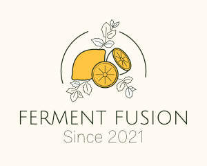 Natural Lemon Pulp Drink logo design