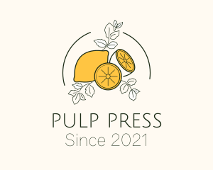 Natural Lemon Pulp Drink logo design