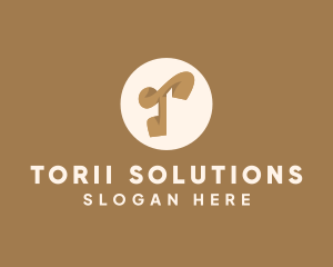 Elegant Brown Letter T logo design