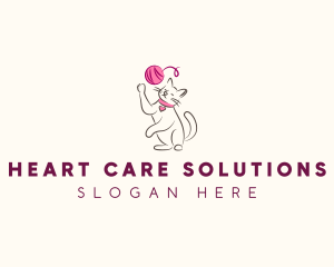 Cat Yarn Knitting logo design