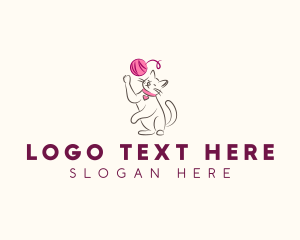 Heart - Cat Yarn Knitting logo design