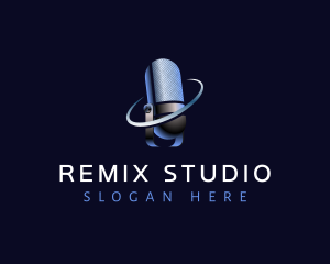 Microphone Studio Podcast logo design