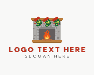 Holidays - Christmas Fireplace Socks logo design