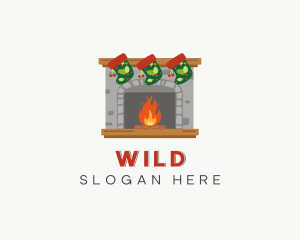 Heater - Christmas Fireplace Socks logo design