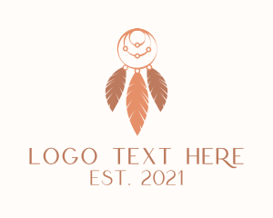 Textile - Boho Feather Dreamcatcher logo design