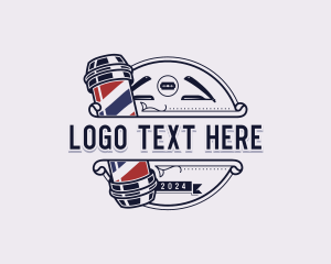 Haircut - Barber Pole Hairdresser logo design