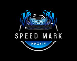 Sports Car Cleaning  Wash logo design