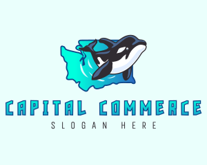 Washington Ocean Whale logo design