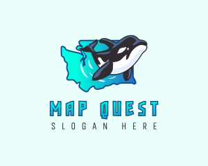 Washington Ocean Whale logo design