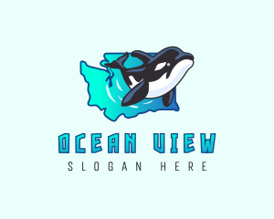 Washington Ocean Whale logo design