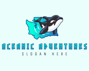 Washington Ocean Whale logo design