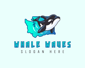 Washington Ocean Whale logo design