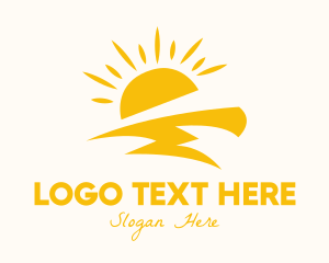 Sun - Yellow Sun Thunder logo design