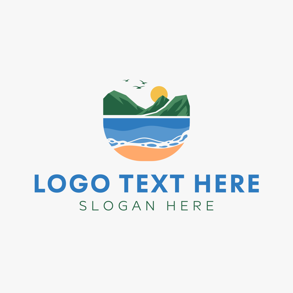 Tropical Mountain Beach Logo | BrandCrowd Logo Maker