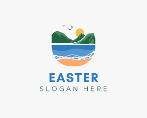 Horizon - Tropical Mountain Beach logo design