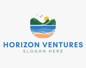 Tropical Mountain Beach logo design