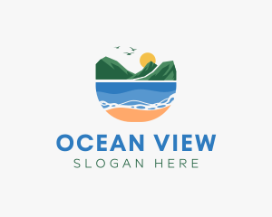 Tropical Mountain Beach logo design