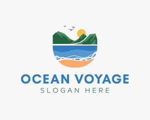 Tropical Mountain Beach logo design