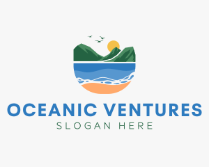 Tropical Mountain Beach logo design