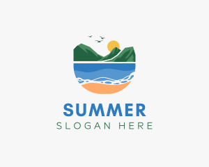 Tropical Mountain Beach logo design