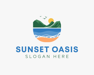 Tropical Mountain Beach logo design