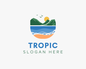 Tropical Mountain Beach logo design