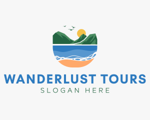 Tropical Mountain Beach logo design