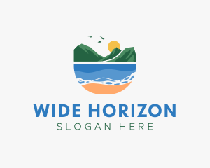 Tropical Mountain Beach logo design