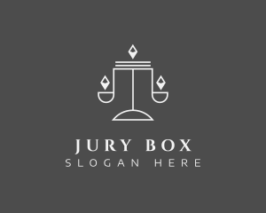 Jury - Diamond Justice Scale logo design