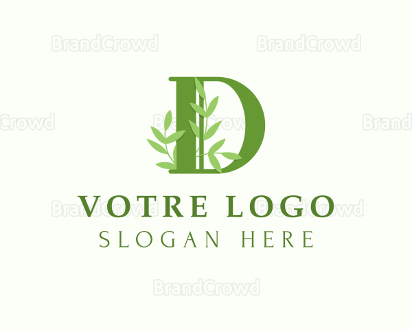 Plant Leaves Letter D Logo