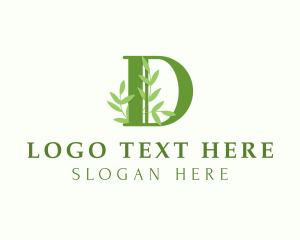 Botanical - Plant Leaves Letter D logo design
