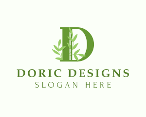 Plant Leaves Letter D logo design