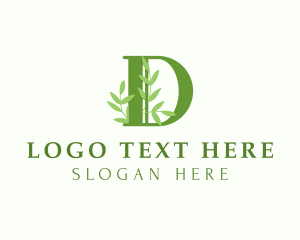 Plant Leaves Letter D Logo