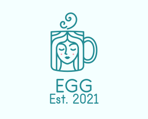 Coffee Cup - Green Woman Cup logo design