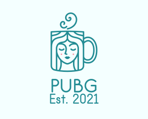 Hot Coffee - Green Woman Cup logo design
