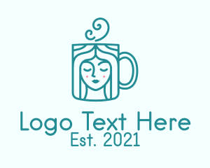 Coffee Shop - Green Woman Cup logo design