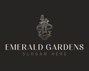 Mushroom Herbal Garden logo design