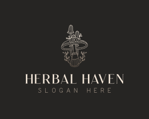 Herbal - Mushroom Herbal Garden logo design