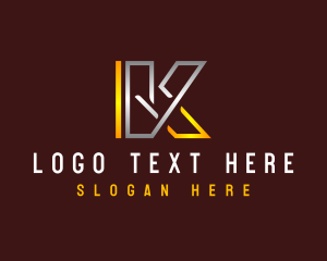 Industrial Metal Letter K logo design