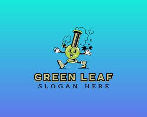 Retro Marijuana Bong logo design