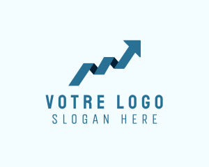Statistic - Ribbon Sales Arrow logo design