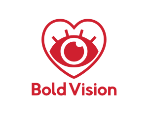 Red Heart Eye logo design