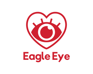 Red Heart Eye logo design