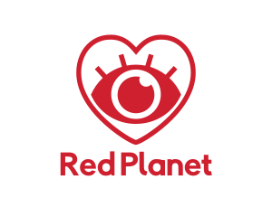 Red Heart Eye logo design