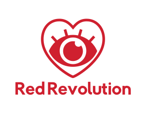 Red Heart Eye logo design