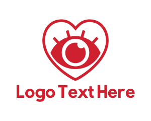 Heart - Red Heart Eye logo design