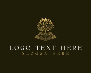Playwright - Elegant Book Tree logo design