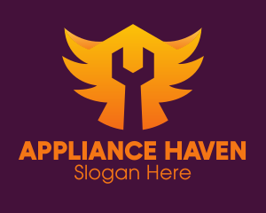 Appliances - Golden Gradient Wings Wrench logo design